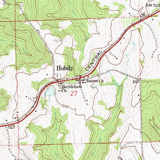 Topographic Map of Salem Church, AL