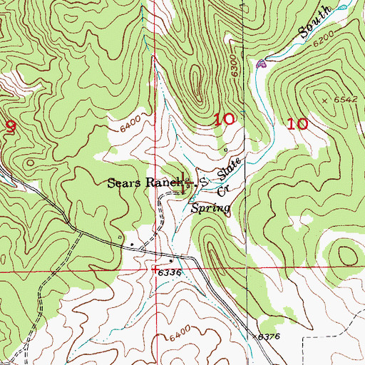 Topographic Map of Sears Ranch, SD