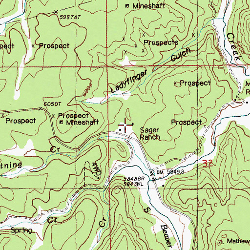Topographic Map of Seeley Ranch, SD
