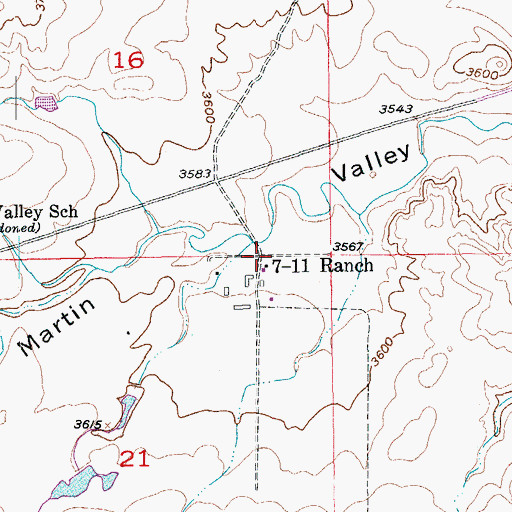 Topographic Map of Seven-11 Ranch, SD