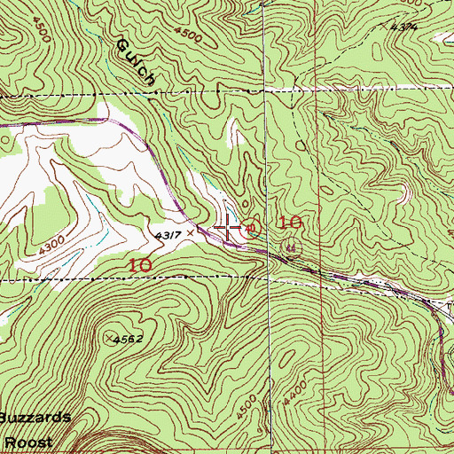 Topographic Map of Shanks Gulch, SD