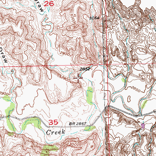 Topographic Map of Sheep Camp Draw, SD