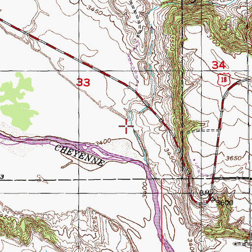 Topographic Map of Sheep Canyon, SD