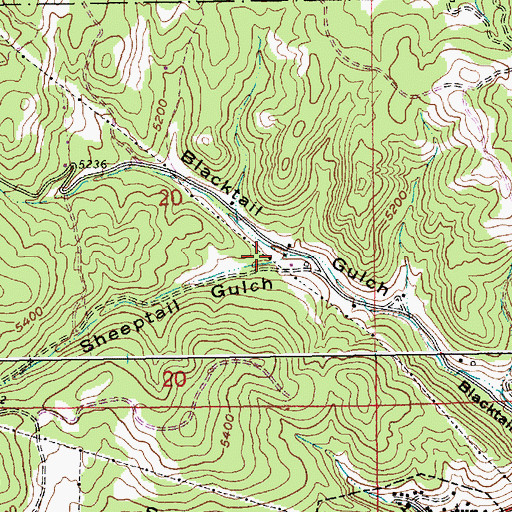 Topographic Map of Sheeptail Gulch, SD