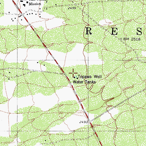Topographic Map of Topawa Well, AZ