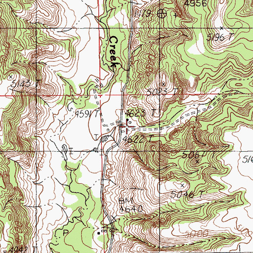 Topographic Map of Sherwood Canyon, WY
