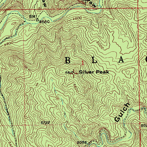 Topographic Map of Silver Peak, SD