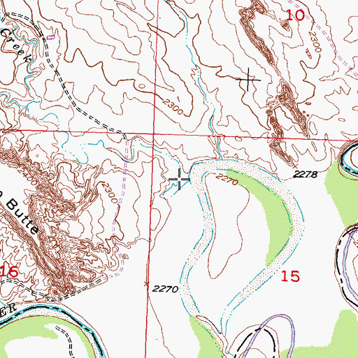Topographic Map of Sixteenmile Creek, SD