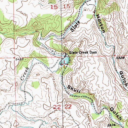 Topographic Map of Skull Gulch, SD