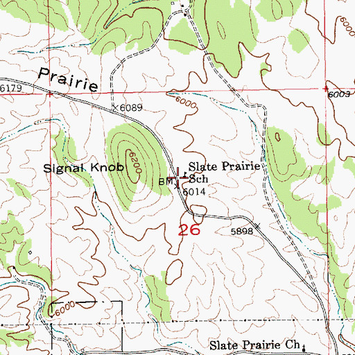 Topographic Map of Slate Prairie School, SD