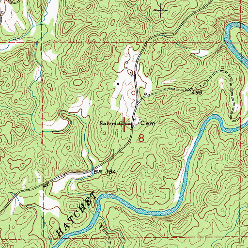 Topographic Map of Salem Church, AL