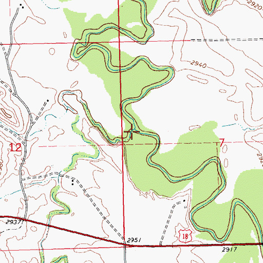 Topographic Map of Slim Butte Creek, SD