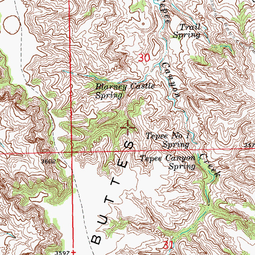 Topographic Map of Slim Buttes, SD