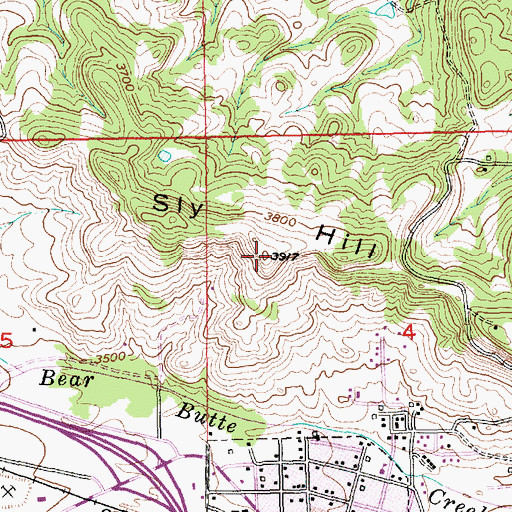 Topographic Map of Sly Hill, SD
