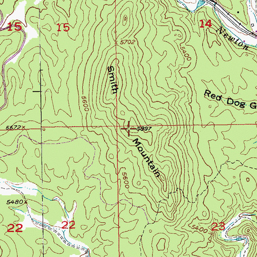 Topographic Map of Smith Mountain, SD