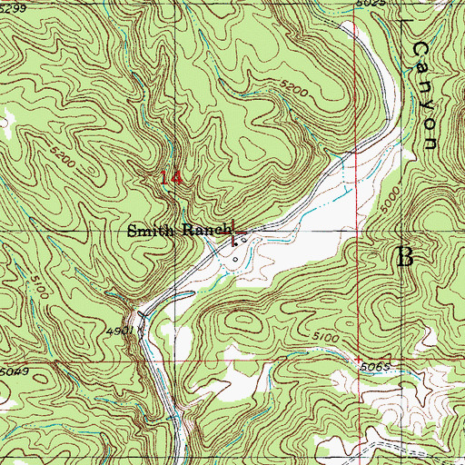 Topographic Map of Smith Ranch, SD