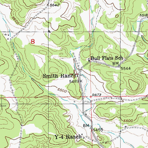 Topographic Map of Smith Ranch, SD