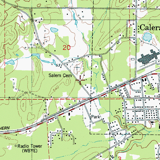 Topographic Map of Salem Church, AL