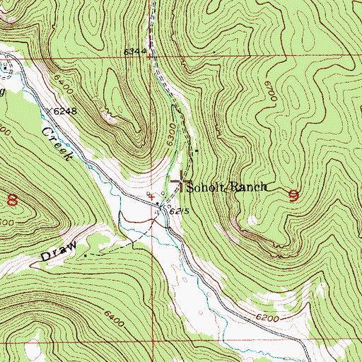 Topographic Map of Soholt Ranch, SD