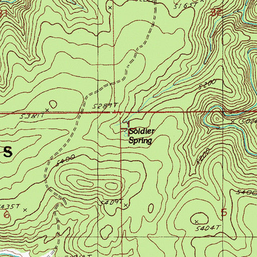 Topographic Map of Soldiers Spring, SD