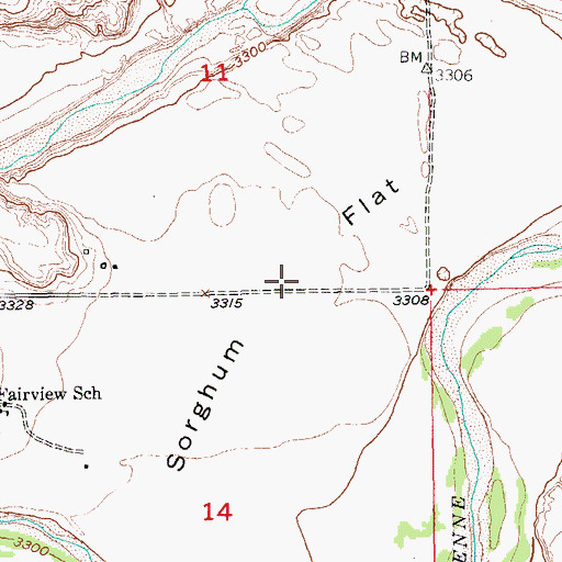 Topographic Map of Sorghum Flat, SD