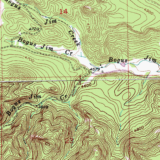 Topographic Map of South Bogus Jim Creek, SD