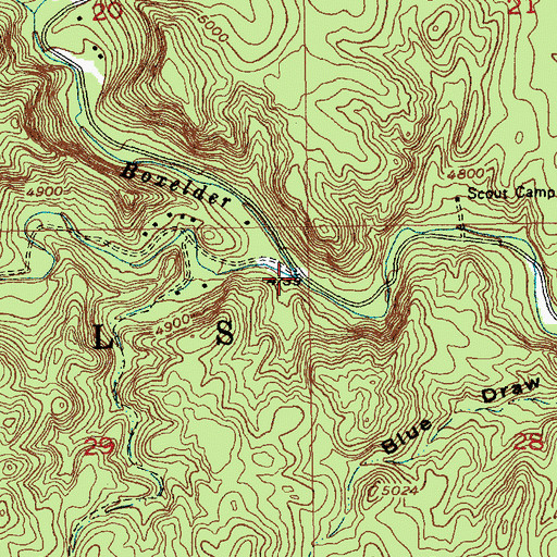 Topographic Map of South Boxelder Creek, SD