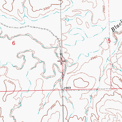 Topographic Map of South Branch Blacktail Creek, SD