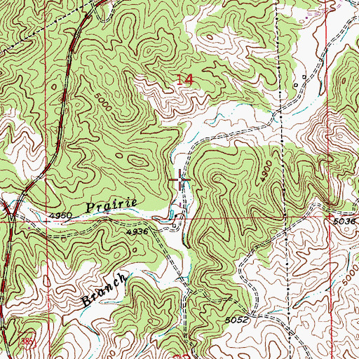 Topographic Map of South Branch Prairie Creek, SD