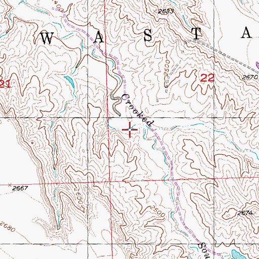 Topographic Map of South Fork Crooked Creek, SD