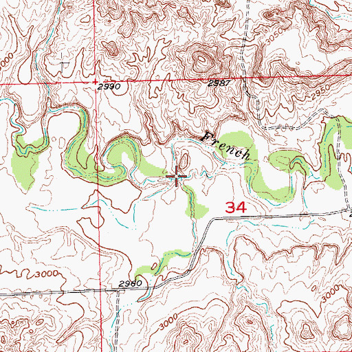 Topographic Map of South Fork French Creek, SD