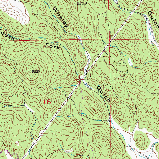 Topographic Map of South Fork Whaley Gulch, SD
