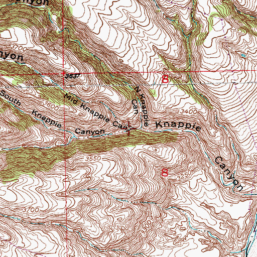 Topographic Map of South Knappie Canyon, SD
