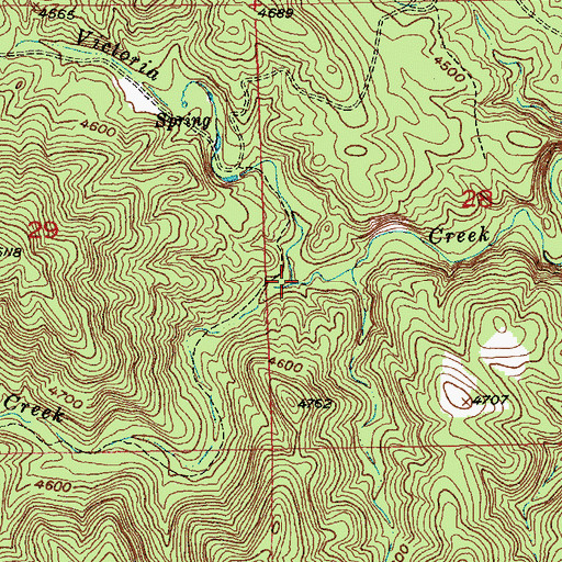 Topographic Map of South Victoria Creek, SD