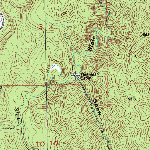 Topographic Map of Spaw Gulch, SD