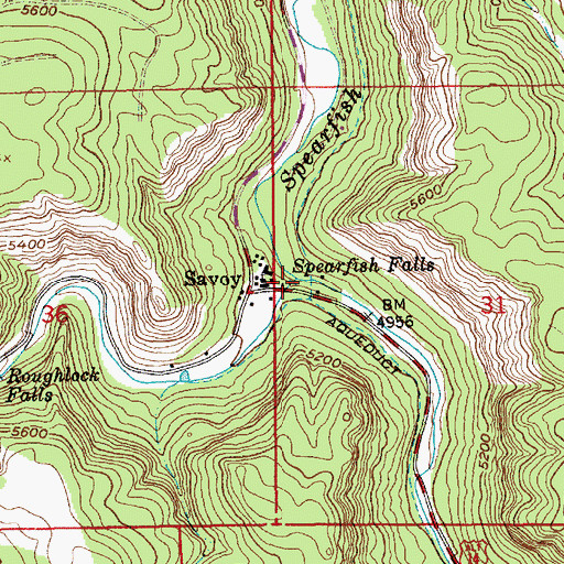 Topographic Map of Spearfish Falls, SD