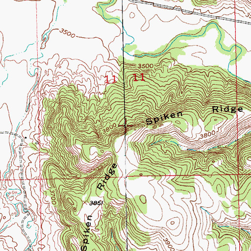 Topographic Map of Spiken Ridge, SD