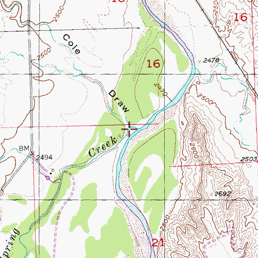 Topographic Map of Spring Creek, SD