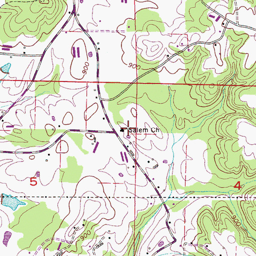 Topographic Map of Salem Missionary Baptist Church, AL