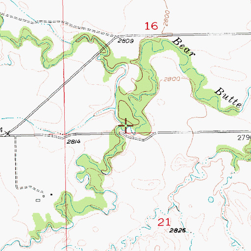 Topographic Map of Spring Creek, SD