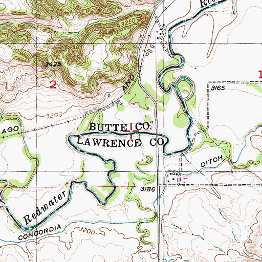 Topographic Map of Spring Creek, SD