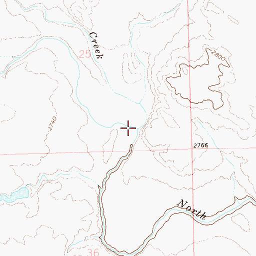 Topographic Map of Spring Creek, SD