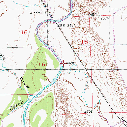 Topographic Map of Spring Draw, SD