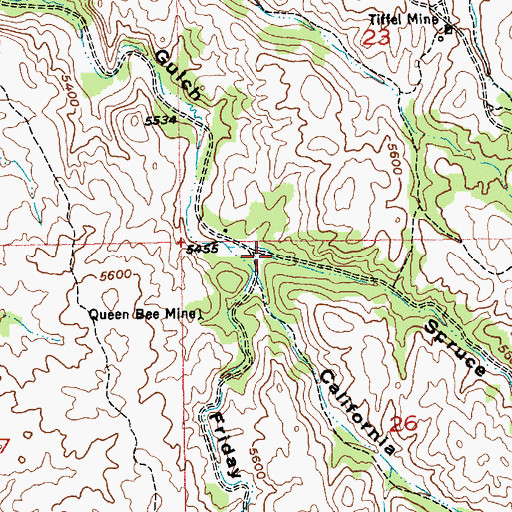 Topographic Map of Spruce Gulch, SD