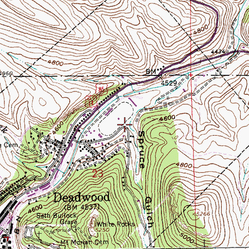 Topographic Map of Spruce Gulch, SD