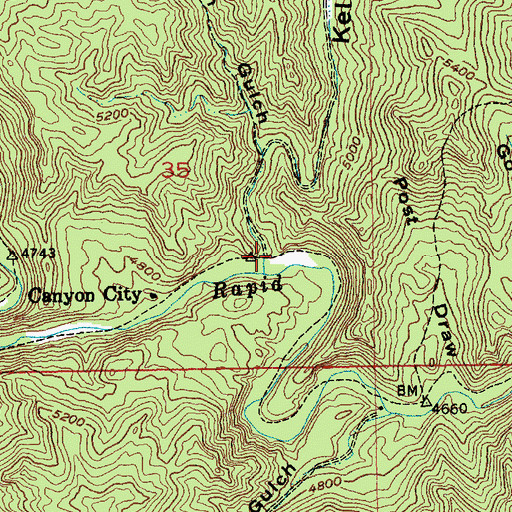 Topographic Map of Spurgeon Gulch, SD