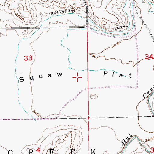 Topographic Map of Hat Creek Flat, SD