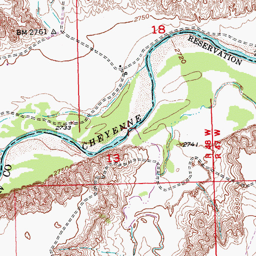 Topographic Map of Tahca Okute Wakpa, SD