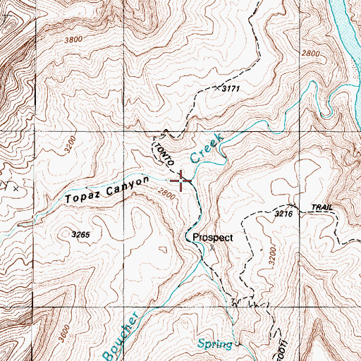 Topographic Map of Topaz Canyon, AZ