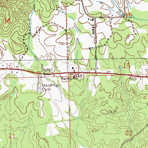 Topographic Map of Salem Church, AL